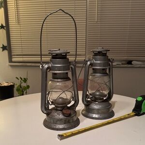 Vintage Silver Lantern Set sold as is